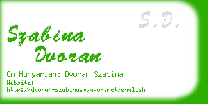 szabina dvoran business card